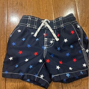 Baby Gap Red, White, and Blue Star Print Swim Trunks Size 0-6 Months